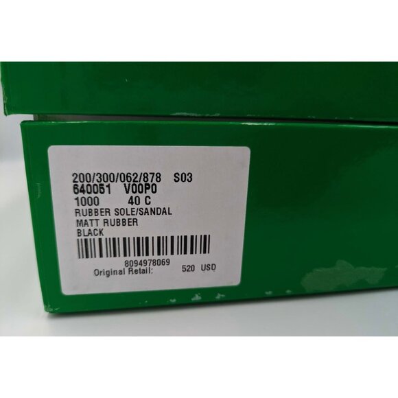 BOTTEGA VENETA Matt Rubber Slider Sandals Black Size40 - Picture 9 of 11